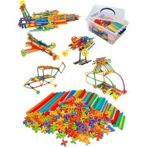 600PCS STEM Building Toy Straw Constructor Toy Up Grade Engineering Building Set
